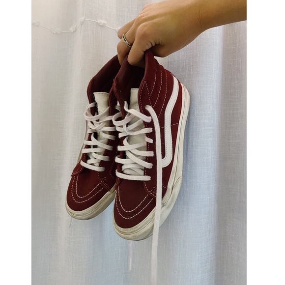maroon high top vans